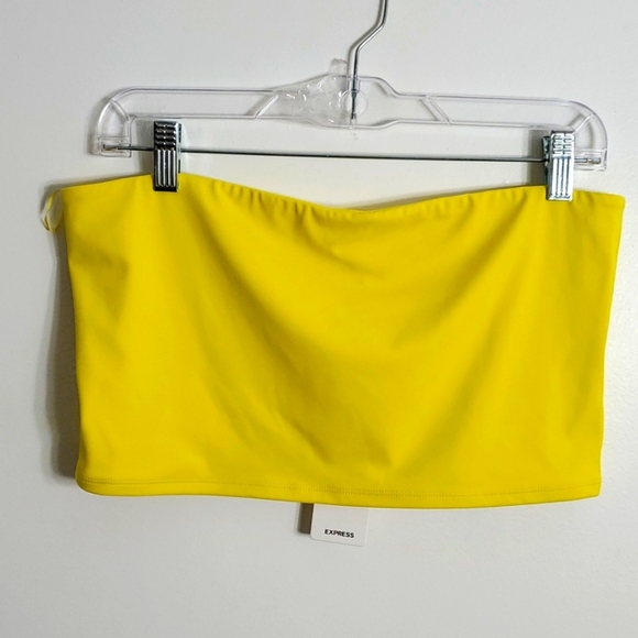 Express Tops - Express Tube Crop Top Shirt Women's Size Large Body Contour Collection Yellow